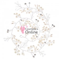 Accesoriu modern pentru decor par WED00E Argintiu cu cristale si perle de 150cm